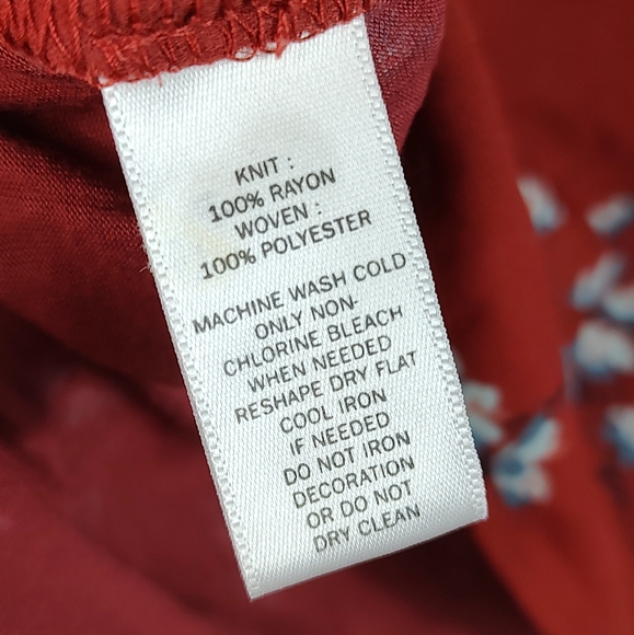 LOFT Outlet Red Floral Long Sleeve Blouse SP - Picture 6 of 9